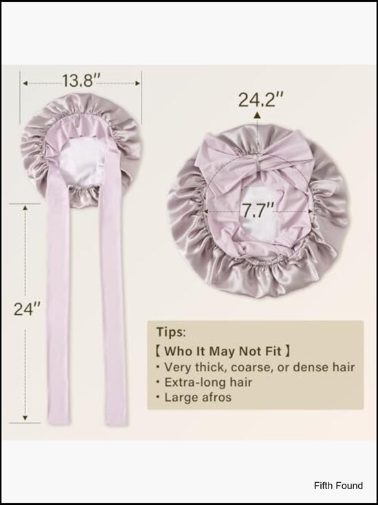 100% Mulberry Silk Double Layer Hair Bonnet with Tie Band main image 5